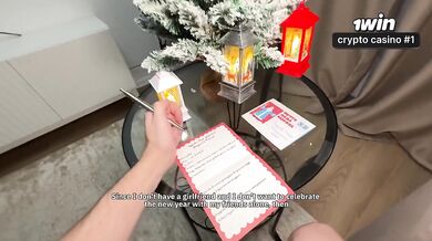 New Years Gift for the Naughtiest Boy Mrs Claus big tits sloppy blowjob deepthroat doggystyle rough fuck