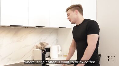 She’ll suck his thick cock raw for drinking all the coffee rough throat tim team