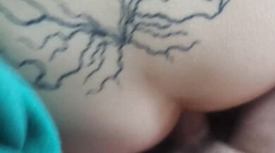 Him stuffing his thick cock up my tattooed ass till I scream in doggy style