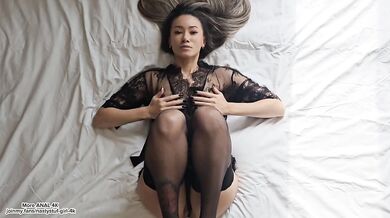 Missionary Delight deep anal creampie with stockings