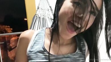 Public balcony anal with 18 year old latina riding big cock until passersby stare