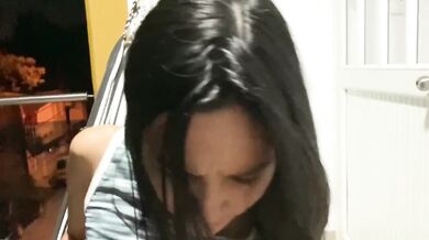 Public balcony anal with 18 year old latina riding big cock until passersby stare