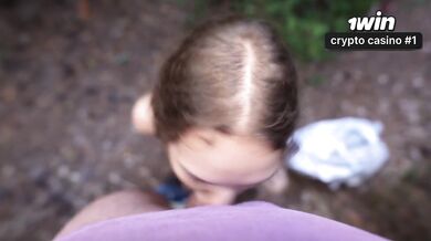 Anal with a stranger in the forest public creampie deepthroat