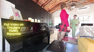 Jewish step mom rides piano teacher raw cum drip milf POV