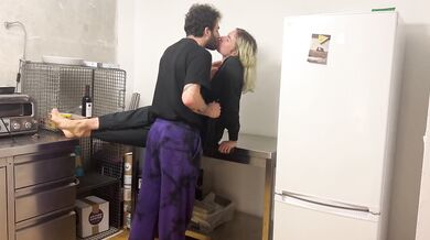Blonde throat fuck ends in a pool of squirt riding rough on the table
