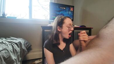 Step Sis Steals My Fortnite Destroys My Game with Sloppy Deepthroat
