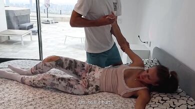 Knee hit turned into brutal missionary with his big cock stuffed inside me