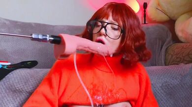 Velma’s messy sloppy blowjob with a fuck machine draining your balls