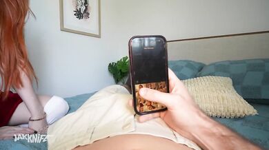Petite step sis forced to send nudes and ride big dick until pussy gushes