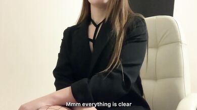The teacher made me watch her bring herself to orgasm with that fat ass and bald pussy