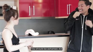 Uninvited house guest gets fucked raw on table story parody