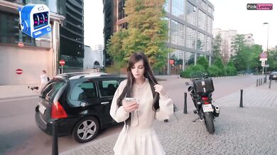 Pretty girl masturbates in crowded cafe then gets publicly sucked raw