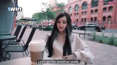 Pretty girl masturbates in crowded cafe then gets publicly sucked raw