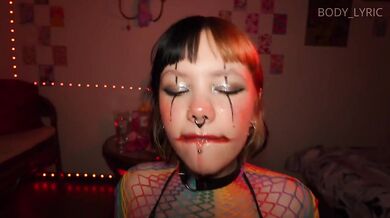 Clown slut gets throat wrecked deepthroating a massive cock raw POV
