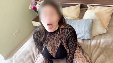 Crazy stepsister seduced me with her tight outfit and huge tits