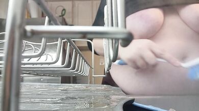 What would you do to this NAUGHTY MILF Washing dishes like this?