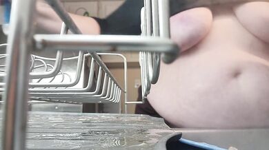 What would you do to this NAUGHTY MILF Washing dishes like this?