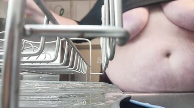 What would you do to this NAUGHTY MILF Washing dishes like this?