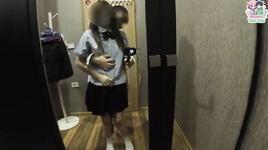 Thai students High school student in front of the mirror before going to school NiNewThai