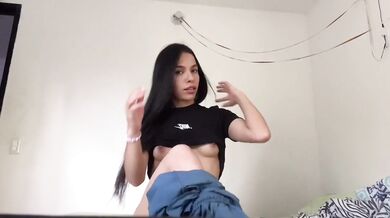 Viral schoolgirl squirts hard at home alone after class alone squirt mess