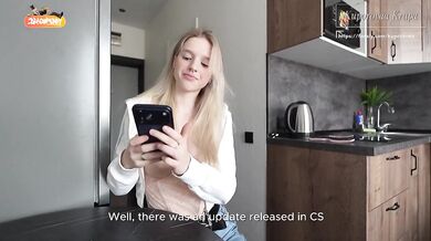Hot 18 year old freckled blonde takes a big dick for a new iPhone