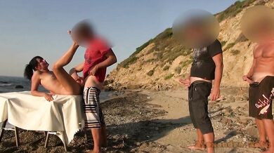 Alexandra Wett Public Gangbang Creampie Gangbanged on the Beach