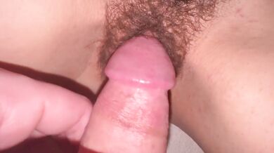 Tight hairy pussy gushing cum twice hard with big cock