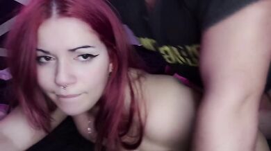 Stepsister left door open now bareback hardcore fucking her big ass