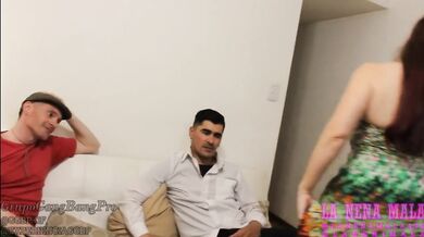 My friends destroyed my girlfriend with double penetration while I choked on her deep throat