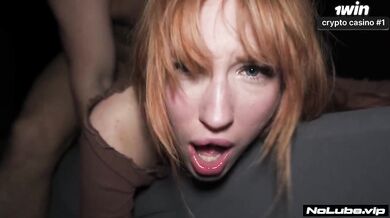 Redhead cutie lets you try her pussy choked and screaming big dick raw hardcore