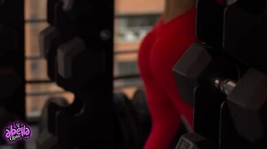 Big titted gym trainer fucks cheating wife at home while husband works
