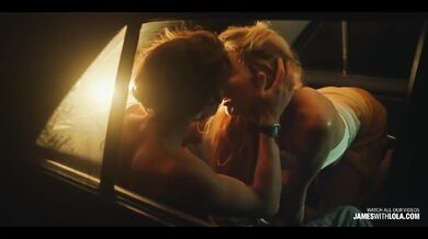Hot romantic couple destroyed in vintage car backseat south Portugal