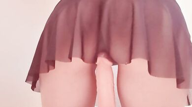 Tight Japanese Wife Squirts Hard While Dildo Fucks Her Raw
