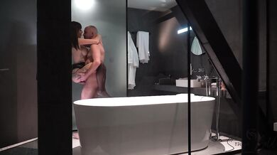 Brunette escort gets destroyed deep throat and brutal pussy fuck in 4K