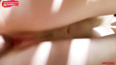She goes crazy when his cum floods her tight pussy