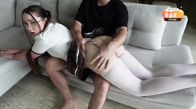 Disobedient stepdaughter gets face fucked and anal choked raw