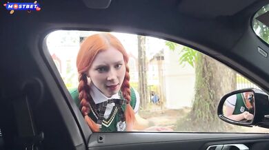 British Student Deepthroats Stranger in Car then Gets Fucked Raw and Filmed