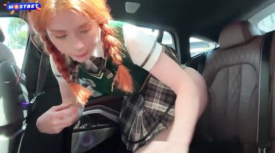 British Student Deepthroats Stranger in Car then Gets Fucked Raw and Filmed