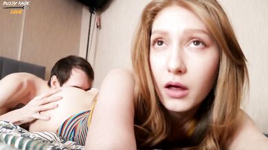 Beautiful girl moans like a slut while I fuck her tight pussy and cum in her mouth