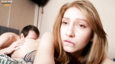 Beautiful girl moans like a slut while I fuck her tight pussy and cum in her mouth