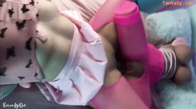 Double dildo stuffed into Tantaly sex doll squirted slut screams