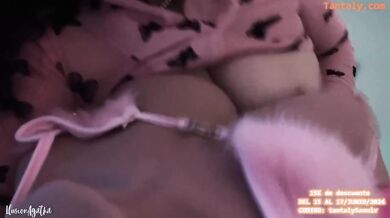 Double dildo stuffed into Tantaly sex doll squirted slut screams