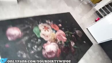 Kitchen rough deepthroat cum in mouth from tight pussy while cooking