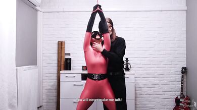 Super Sinea Dominated in Spandex Bondage Interrogation with Multiple Orgasms
