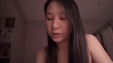 Cute Asian girl ASMR whispers Bible instructions while trembling alone