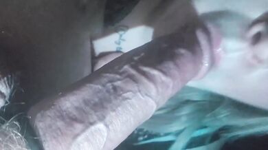Sloppy big dick blow job from milf makes her choke