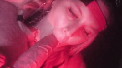 Sloppy big dick blow job from milf makes her choke