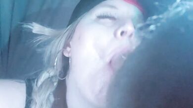 Sloppy big dick blow job from milf makes her choke