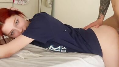 She took my big cock in her tight threesome before her trip