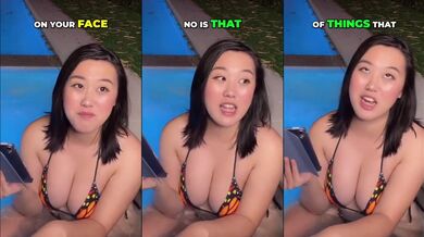 Curvy Asian GF gets stuffed all day till her tiny shorts split raw solo fuck